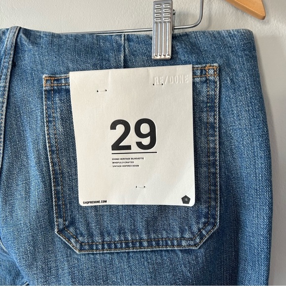 RE/DONE Button Front Crop Boot Jeans Iconic Heritage Silhouette Size 29 NWT - Picture 4 of 6